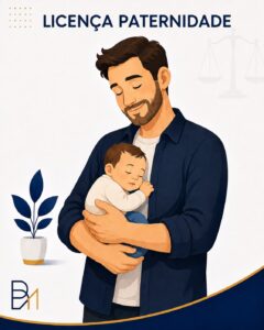 Pai segurando bebê no colo — licença-paternidade